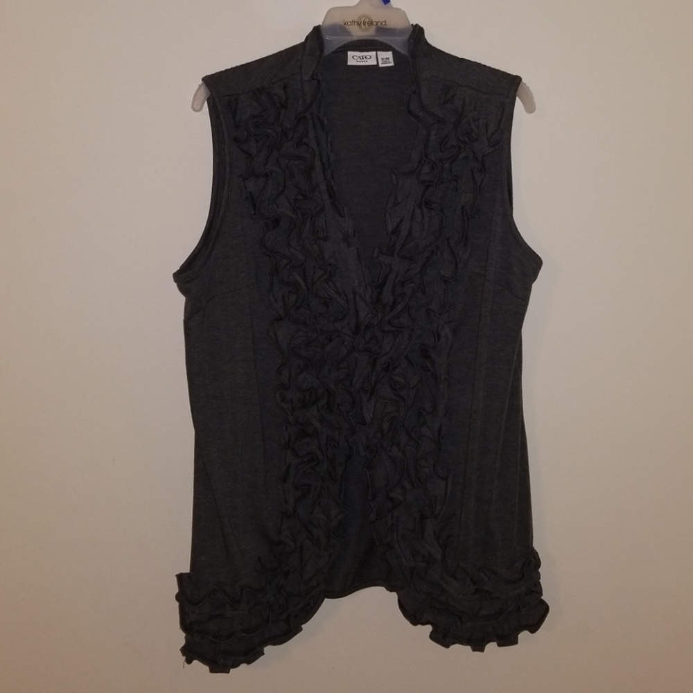 Gray Ruffled Vest